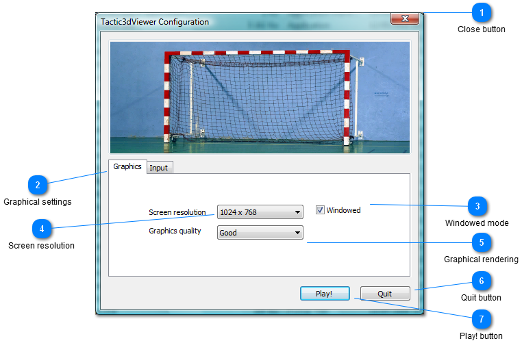 Tactic3dViewer configuration window