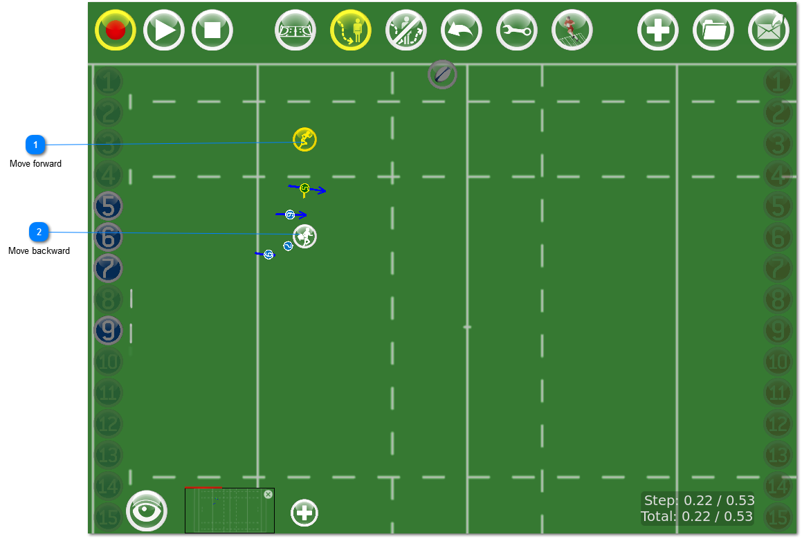 Player with the ball is moving