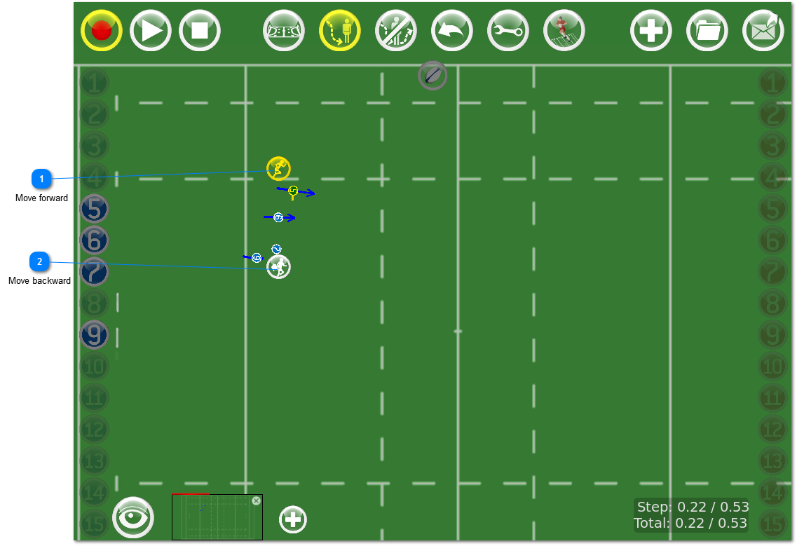 Player without the ball is moving