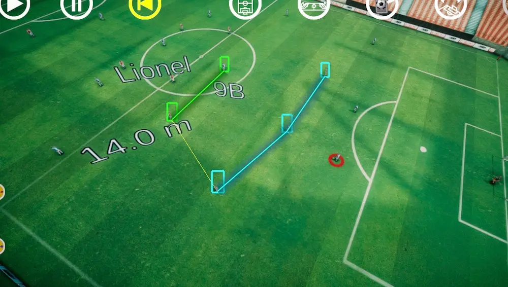 3D football virtual lines